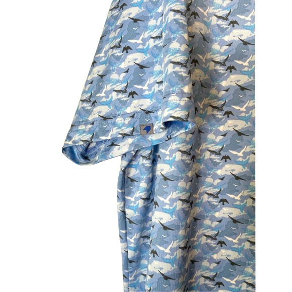 1764 Flock of Birds Men's Short Sleeve Golf Polo Shirt - Light Blue - Size XL - Picture 6 of 8